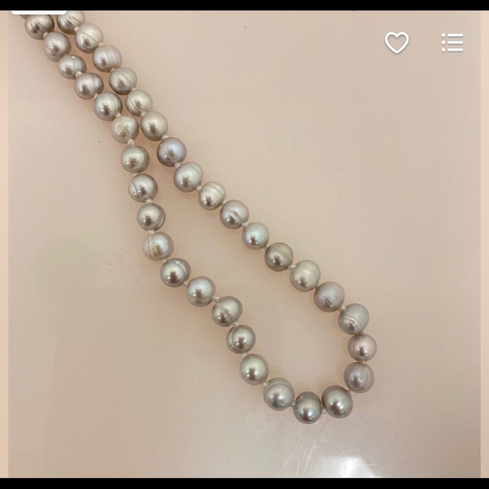 18 inch grey freshwater pearl necklace 5.0 mm